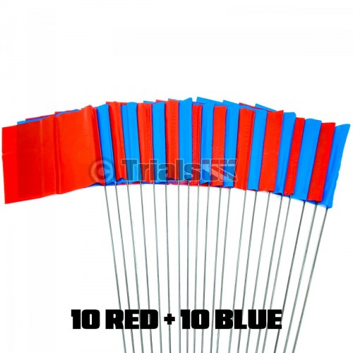 Trials Section Flags 10 Red 10 Blue Vinyl Flag Pin Markers