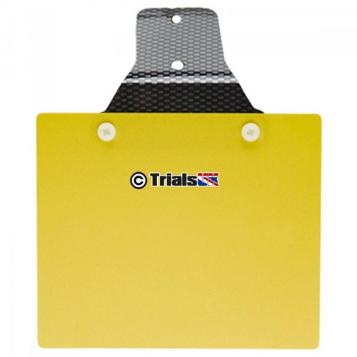 Trials UK Flexible Rear Number Plate - Plain Yellow
